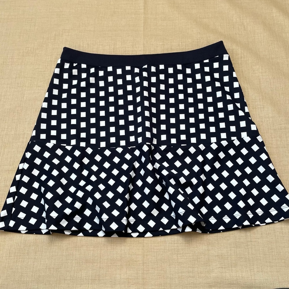 Michael MK Dark Navy & White Polka Square ‘Dot’ Mini Skirt
